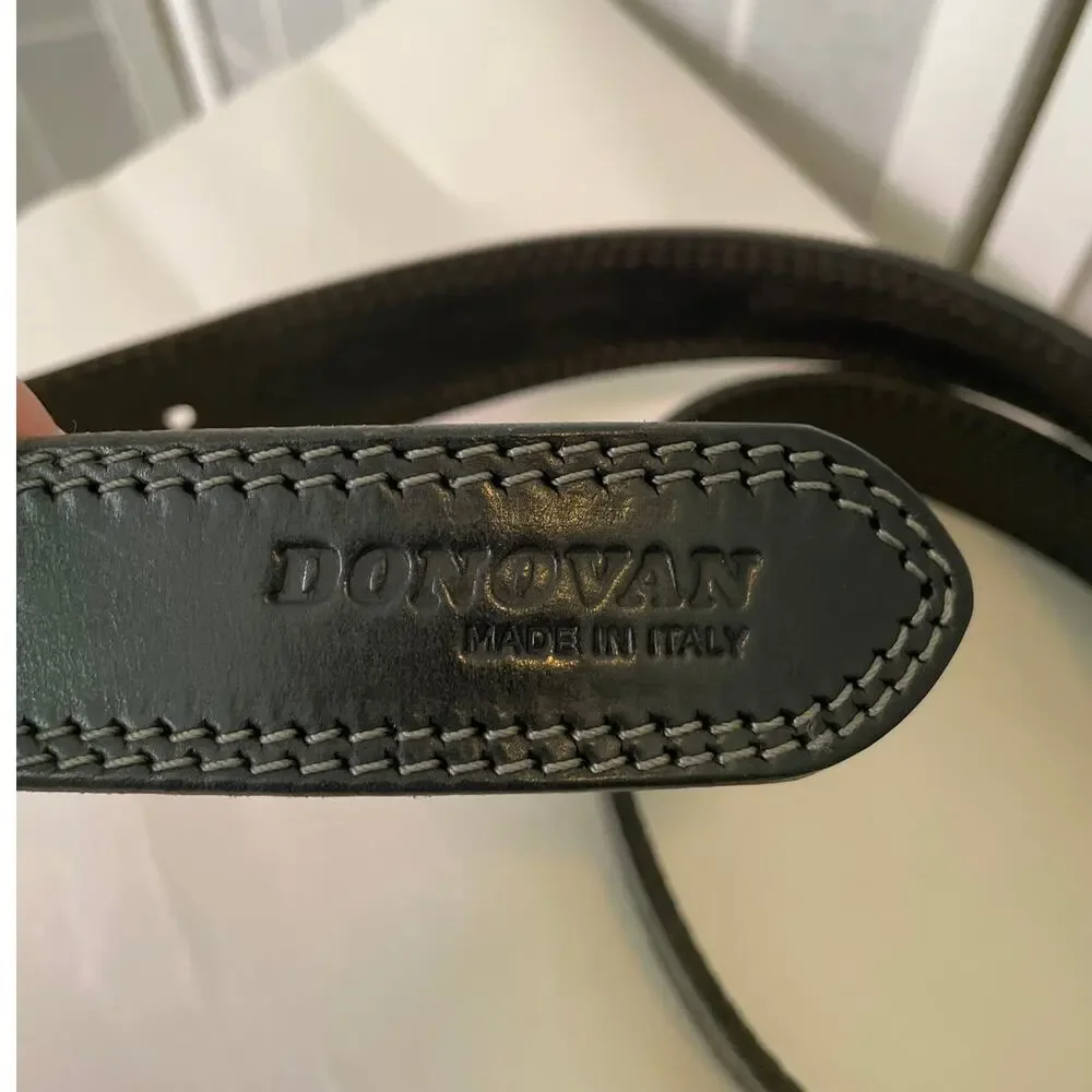 Donovan Made in Italy Black Genuine Leather Tooled Belt 32 Western Artisan